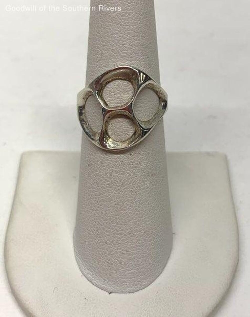 Sterling Silver Modern Open Circles Ring Size 6.25 Fine 925 Band 2.9g